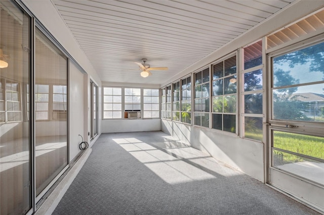 10394 Ireland St, Spring Hill, FL 34608 - unfurnished sunroom with ceiling fan and cooling unit