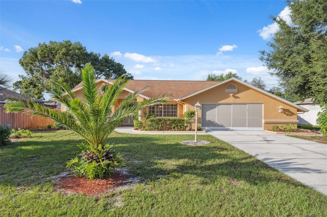 10394 Ireland St, Spring Hill, FL 34608 - view of front of house with stucco siding, concrete driveway, and an attached garage