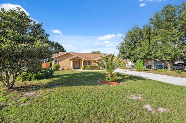 10394 Ireland St, Spring Hill, FL 34608 - view of front of house featuring a front yard and stucco siding