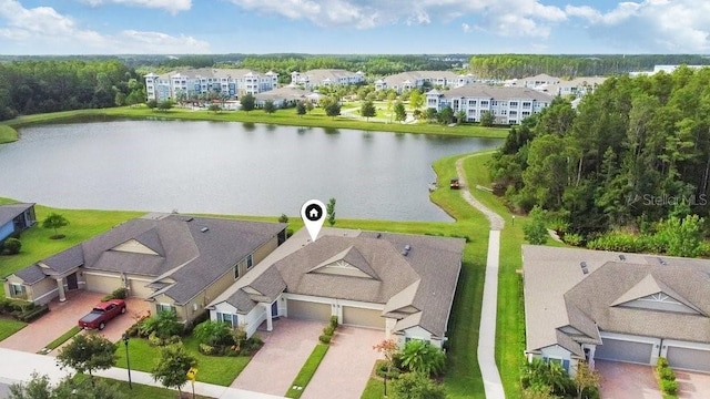 16874 Balance Cv, Land O Lakes, FL 34638 - aerial perspective of suburban area with a large body of water