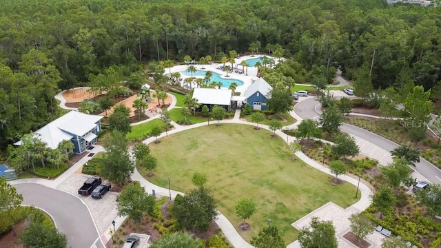 16874 Balance Cv, Land O Lakes, FL 34638 - bird's eye view of a forest and a pool area