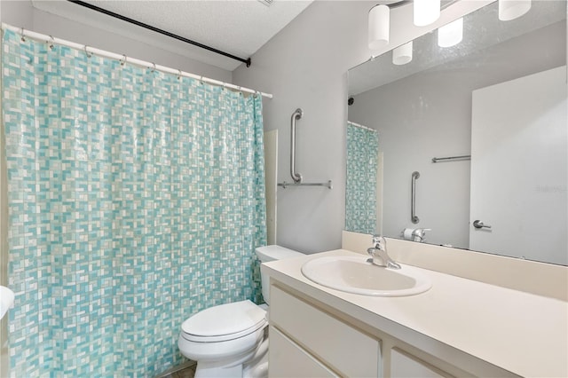 7700 Danube Dr Unit 7700, Hudson, FL 34667 - full bathroom with vanity, a textured ceiling, and a shower with curtain