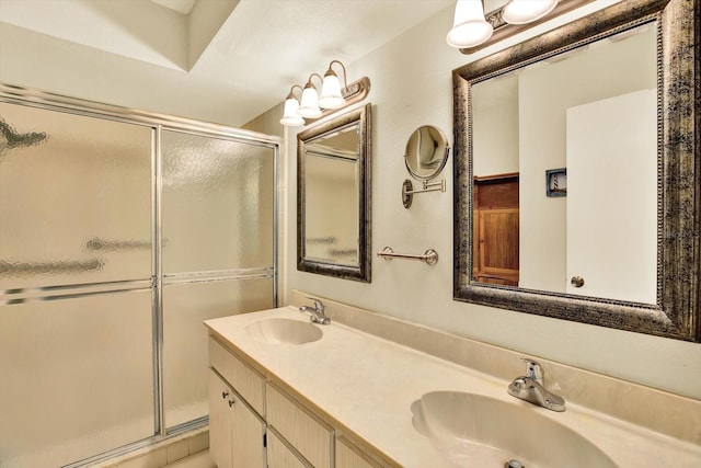 6654 Brambleleaf Dr, Spring Hill, FL 34606 - full bath featuring a stall shower and double vanity