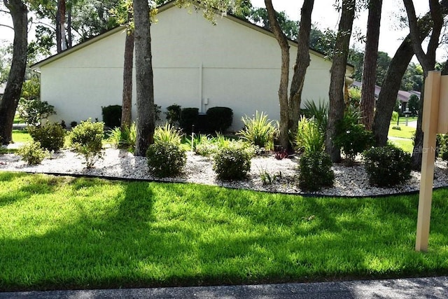 6575 Brambleleaf Dr, Spring Hill, FL 34606 - view of property exterior featuring a yard and stucco siding