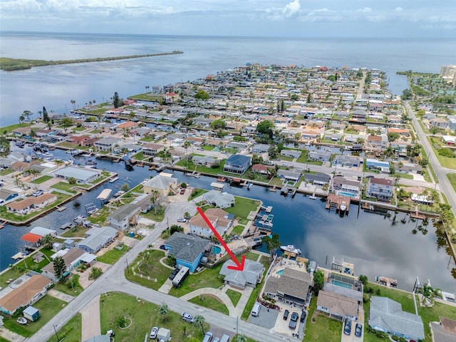 13637 Lagoon Dr, Hudson, FL 34667 - aerial view of property's location featuring a large body of water and nearby suburban area