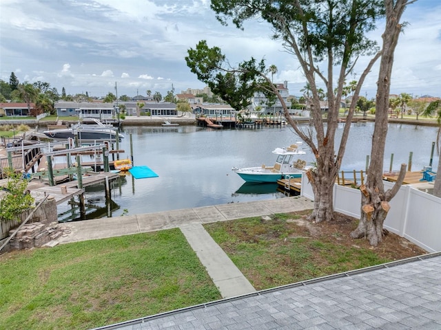 13637 Lagoon Dr, Hudson, FL 34667 - dock featuring a water view and boat lift