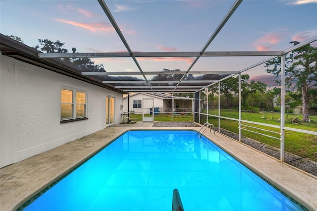 1324 Newhope Rd, Spring Hill, FL 34606 - swimming pool with a yard, a lanai, and a patio