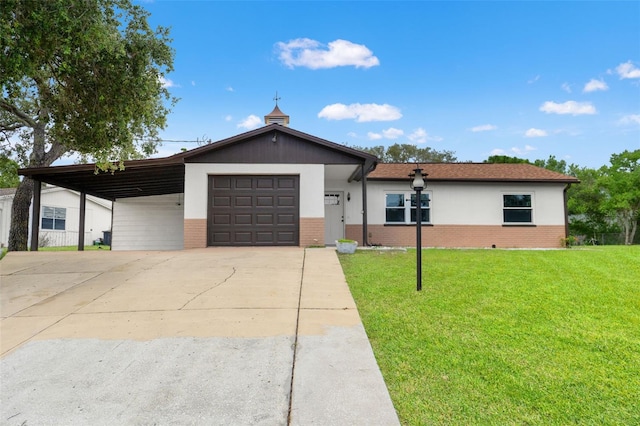 1324 Newhope Rd, Spring Hill, FL 34606 - single story home with brick siding, driveway, a front yard, and a carport