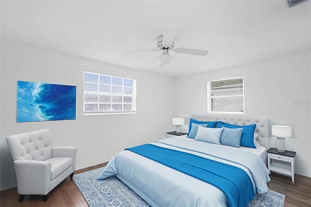 3528 Sheryl Hill Dr, Holiday, FL 34691 - bedroom featuring wood finished floors and ceiling fan