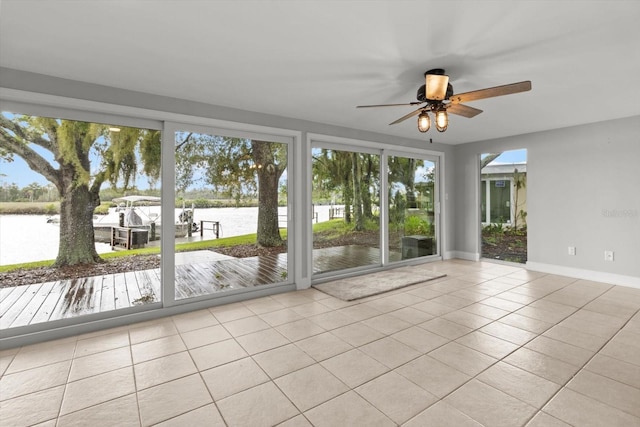 11446 W Bayshore Dr Unit 36, Crystal River, FL 34429 - unfurnished sunroom featuring a water view