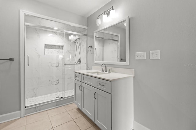 11446 W Bayshore Dr Unit 36, Crystal River, FL 34429 - full bath with a marble finish shower, vanity, and tile patterned floors