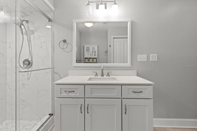 11446 W Bayshore Dr Unit 36, Crystal River, FL 34429 - bathroom featuring a marble finish shower and vanity