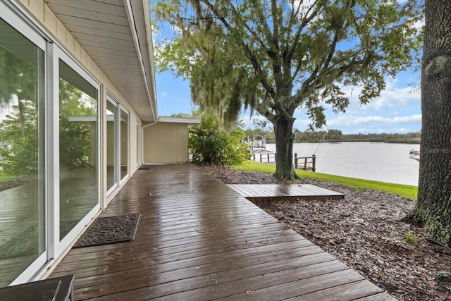 11446 W Bayshore Dr Unit 36, Crystal River, FL 34429 - wooden terrace featuring a water view