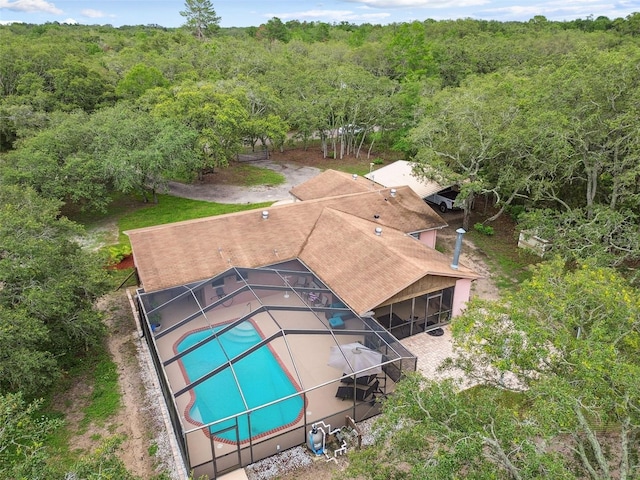 18531 Ozark Dr, Hudson, FL 34667 - view from above of property with a heavily wooded area