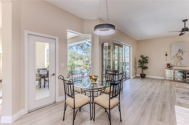 5301 Legend Hills Ln, Spring Hill, FL 34609 - dining space featuring light wood-type flooring and a ceiling fan