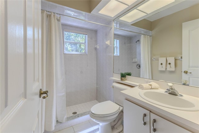 5301 Legend Hills Ln, Spring Hill, FL 34609 - full bathroom with vanity, a tile shower, and tile patterned flooring