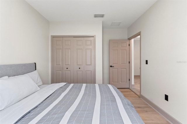 12948 Conquistador Loop, Spring Hill, FL 34610 - bedroom with light wood-type flooring and a closet
