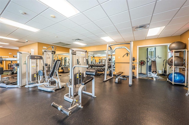 1610 Winding Willow Dr, Trinity, FL 34655 - workout area with a drop ceiling