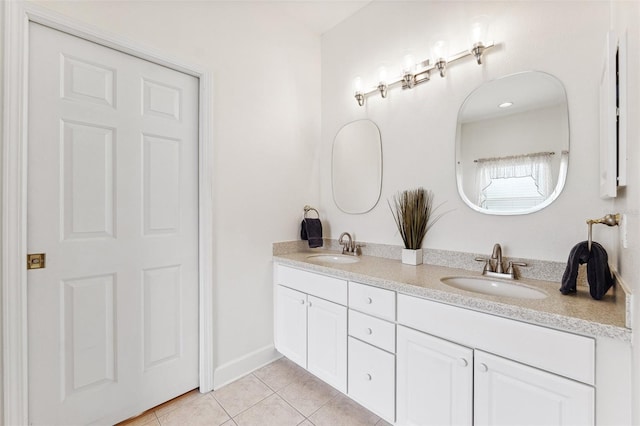 15604 Durango Cir, Brooksville, FL 34604 - full bathroom featuring double vanity and tile patterned flooring