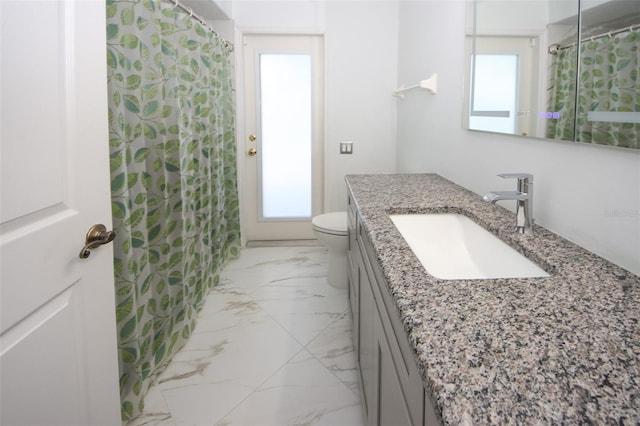 8311 Coral Creek Loop, Hudson, FL 34667 - full bath with vanity, marble look tiles, and curtained shower
