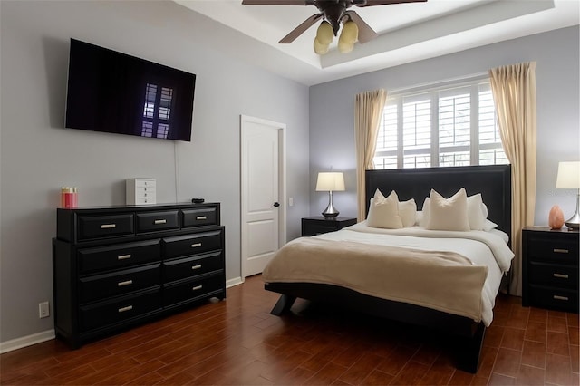 14647 Potterton Cir, Hudson, FL 34667 - bedroom featuring dark wood-style flooring and a ceiling fan