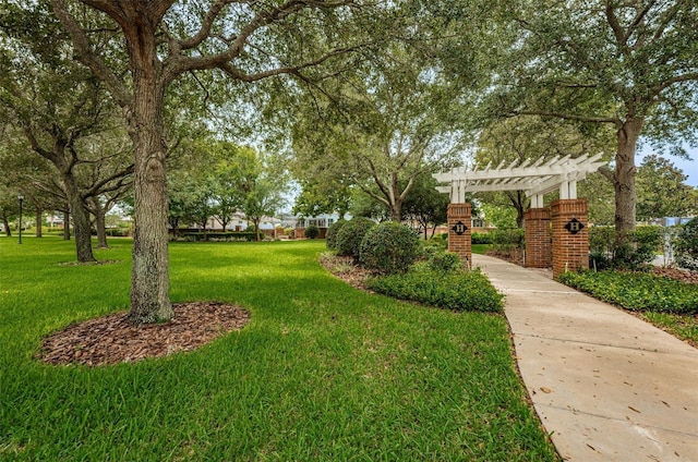 14647 Potterton Cir, Hudson, FL 34667 - view of green lawn with a pergola