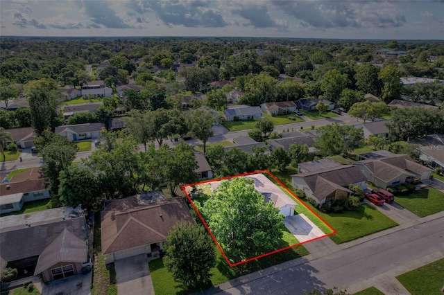 12214 Partridge Hill Row, Hudson, FL 34667 - aerial perspective of suburban area featuring property boundaries highlighted