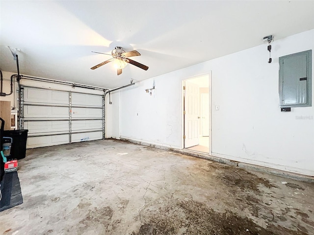 12214 Partridge Hill Row, Hudson, FL 34667 - garage with electric panel and ceiling fan