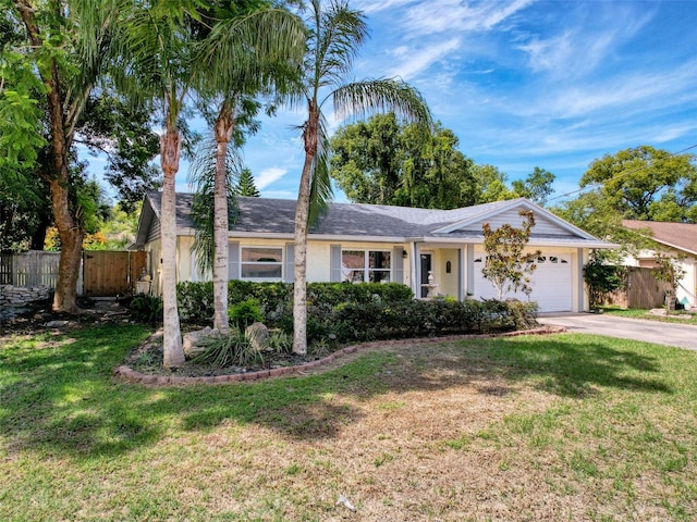 8640 Horizon Ln, Hudson, FL 34667 - ranch-style home featuring concrete driveway, an attached garage, and stucco siding