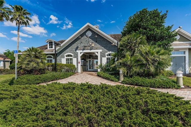 11619 Crest Creek Dr, Riverview, FL 33569 - view of front of house with french doors and stone siding