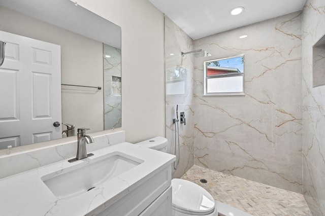 4905 Toni Ave, Lakeland, FL 33812 - full bathroom with vanity and a marble finish shower