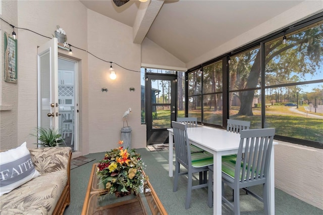 9626 Woodhollow Ct, New Port Richey, FL 34655 - sunroom / solarium with plenty of natural light, carpet, and a textured wall