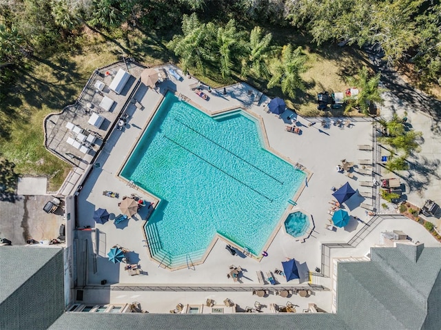 9626 Woodhollow Ct, New Port Richey, FL 34655 - drone / aerial view of a pool