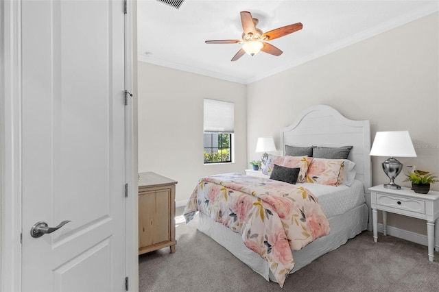 13208 Fawn Lily Dr, Riverview, FL 33579 - carpeted bedroom featuring ornamental molding and ceiling fan