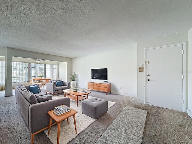 225 Country Club Dr Unit A203, Largo, FL 33771 - carpeted living room with a textured ceiling