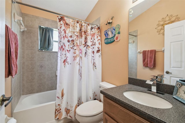 11126 Biddeford Pl, New Port Richey, FL 34654 - bathroom featuring vanity and shower / bathtub combination with curtain