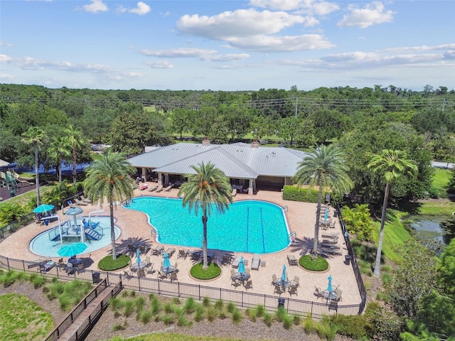 11126 Biddeford Pl, New Port Richey, FL 34654 - community pool with a view of trees