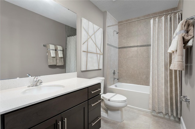 120 Venetian Palms Blvd, New Smyrna Beach, FL 32168 - bathroom with vanity, tile patterned flooring, and shower / bath combo with shower curtain