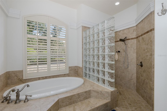 10508 Pontofino Cir, Trinity, FL 34655 - bathroom featuring a garden tub and walk in shower