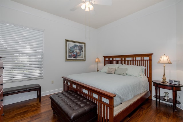 10508 Pontofino Cir, Trinity, FL 34655 - bedroom with wood finished floors and ceiling fan