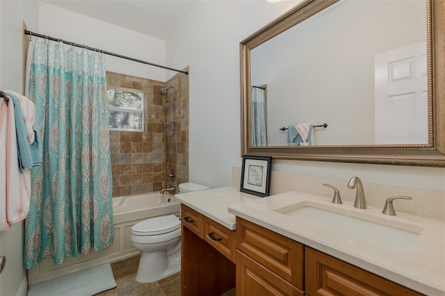 10508 Pontofino Cir, Trinity, FL 34655 - bathroom featuring vanity, shower / tub combo, and tile patterned flooring