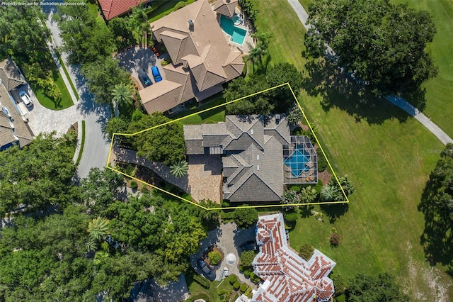 10508 Pontofino Cir, Trinity, FL 34655 - aerial view of property's location featuring property boundaries highlighted and a pool area