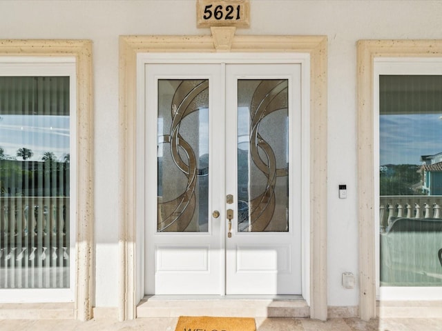 5621 Egrets Pl, New Port Richey, FL 34652 - property entrance featuring french doors