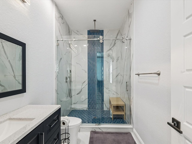5621 Egrets Pl, New Port Richey, FL 34652 - full bath featuring vanity and a marble finish shower