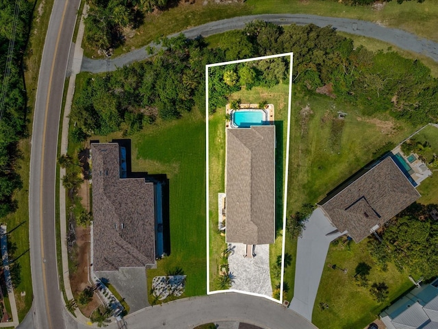 5621 Egrets Pl, New Port Richey, FL 34652 - view of property location with a pool and property parcel outlined