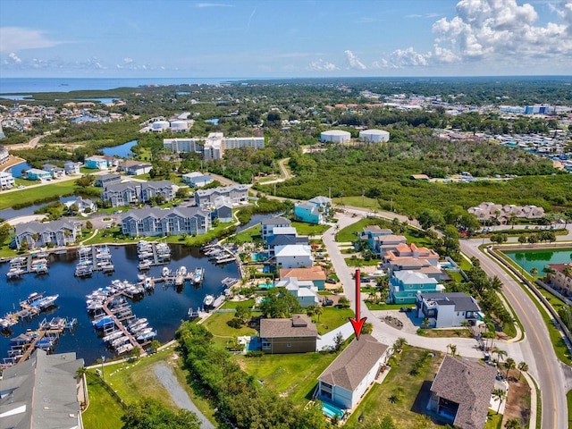 5621 Egrets Pl, New Port Richey, FL 34652 - bird's eye view of a nearby body of water and numerous boat docks