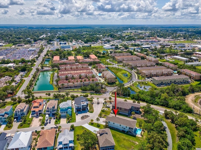 5621 Egrets Pl, New Port Richey, FL 34652 - aerial perspective of suburban area featuring a nearby body of water