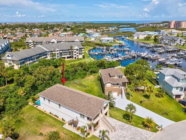 5621 Egrets Pl, New Port Richey, FL 34652 - aerial view of a nearby body of water and numerous boat docks