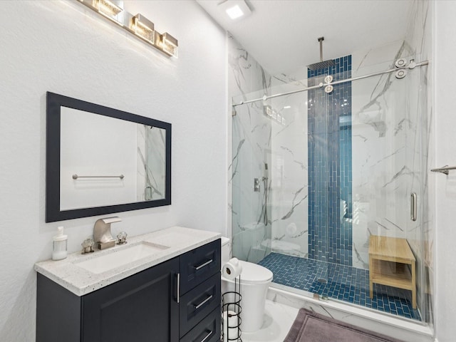 5621 Egrets Pl, New Port Richey, FL 34652 - full bathroom featuring vanity and a marble finish shower