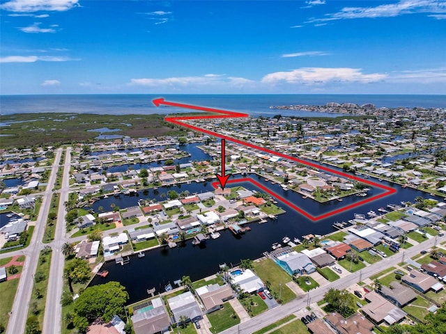 12817 2nd Isle, Hudson, FL 34667 - aerial perspective of suburban area with a large body of water